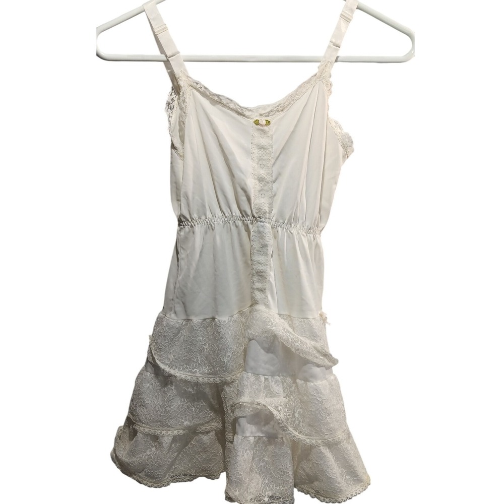 Her Majesty Girl's Vintage Lace Ruffle Slip Dress White Size 10 Cottagecore